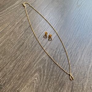 ⭐️3/$15⭐️ Wishbone Necklace and Earring Set